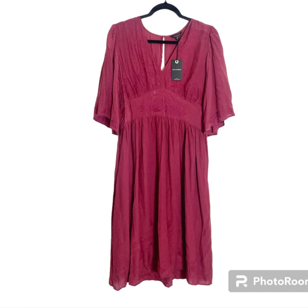 ⭐️ Embroidered Fairy Hipster Hippie Artsy Elegant Cottage Classy Chic Midi Dress